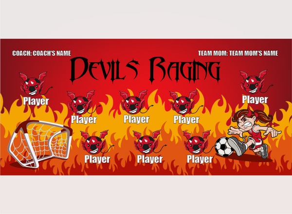 Devils Raging - Soccer - Pole Pocket Banner