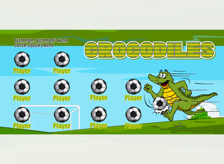 Crocodiles 1 - Soccer - Pole Pocket Banner