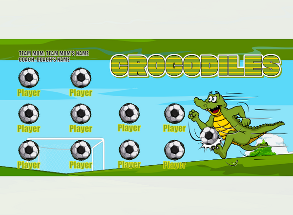 Crocodiles 1 - Soccer - Pole Pocket Banner