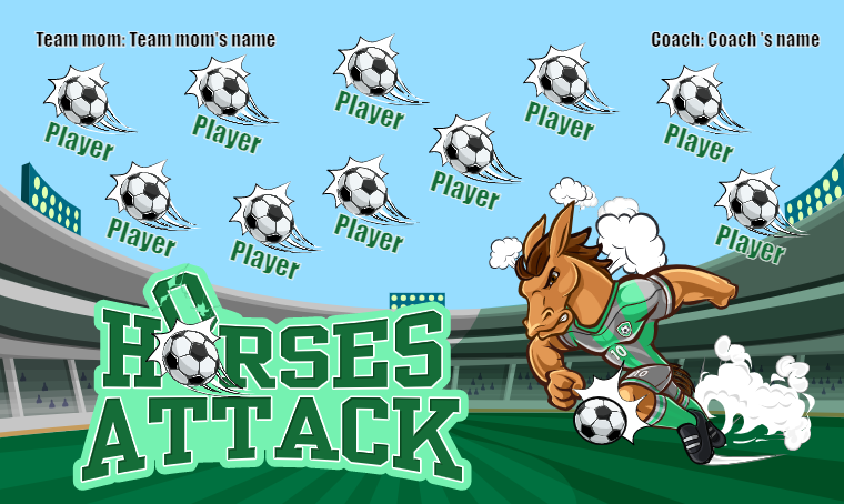Horses Attack - Soccer Banner
