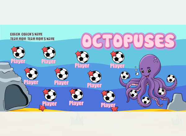 Octopuses - Soccer - Pole Pocket Banner