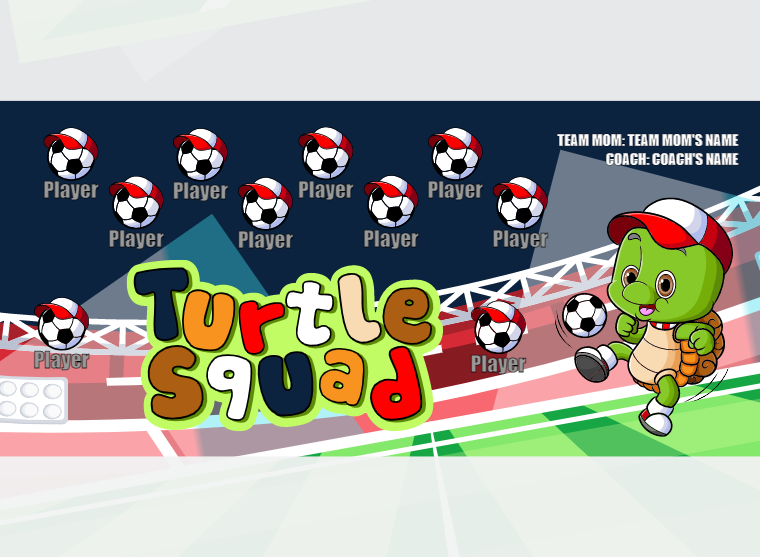 Turtle Squad - Soccer - Pole Pocket Banner