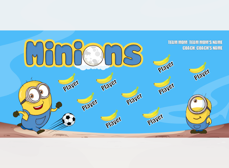 Minions 1 - Soccer - Pole Pocket Banner