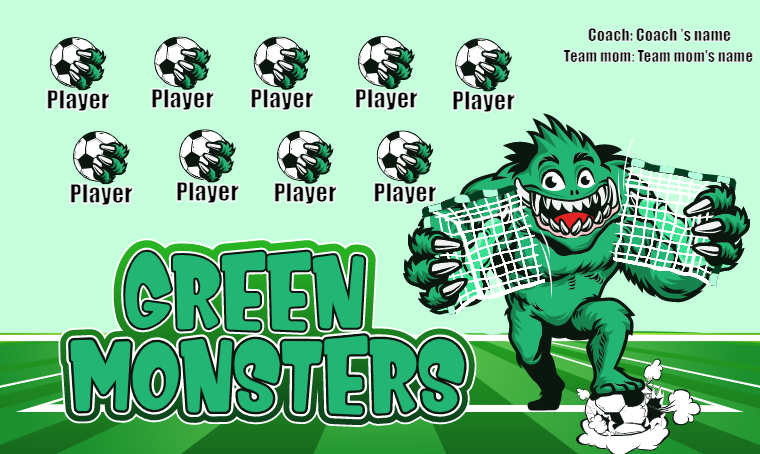 Green Monsters - Soccer Banner