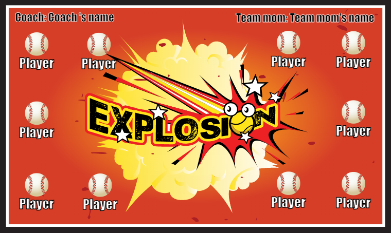 Explosion - Softball Banner