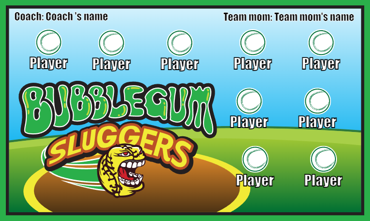 Bubblegum Sluggers - Softball Banner