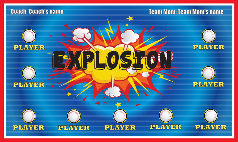 Explosion - Softball Banner