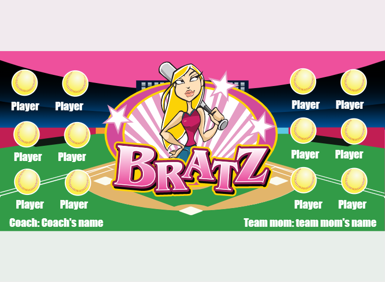 Bratz - Baseball - Pole Pocket Banner