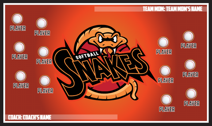 Snakes - Softball Banner – Team Sport Banners