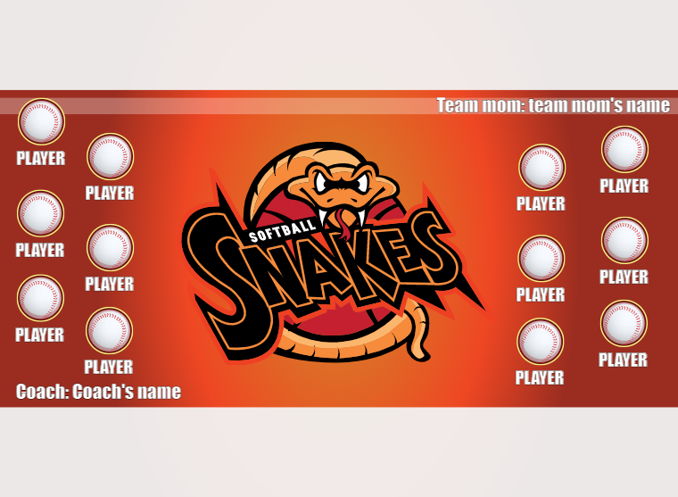 snakes 2 - Softball - Pole Pocket Banner