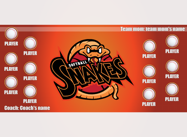 snakes 2 - Softball - Pole Pocket Banner