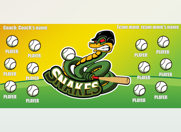 Snakes - Softball - Pole Pocket Banner