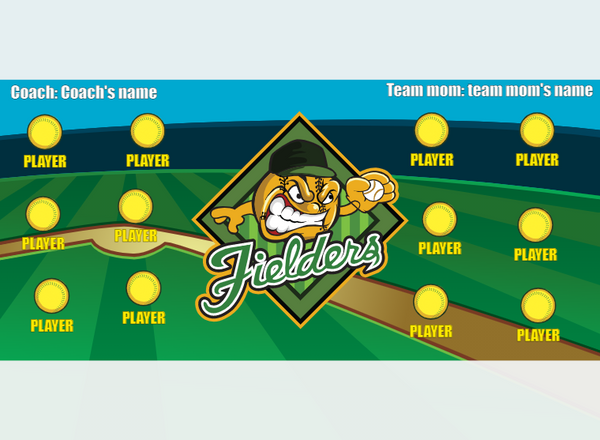 Fielders 2 - Softball - Pole Pocket Banner