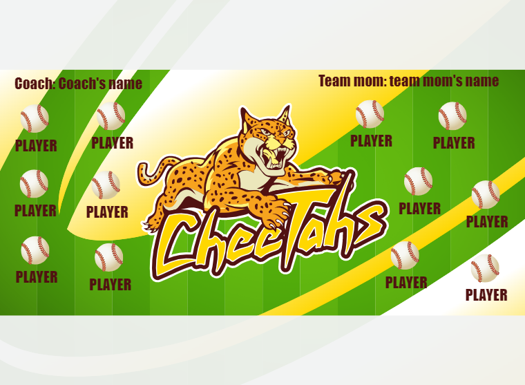 Cheetahs - Softball - Pole Pocket Banner