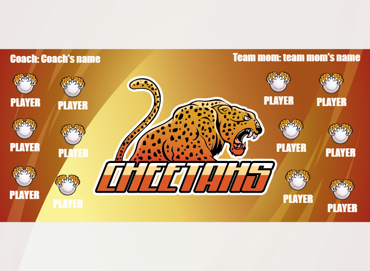 Cheetahs 2 - Softball - Pole Pocket Banner