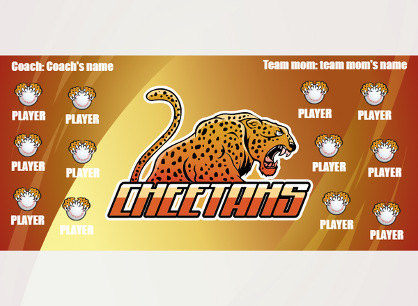 Cheetahs 2 - Softball - Pole Pocket Banner