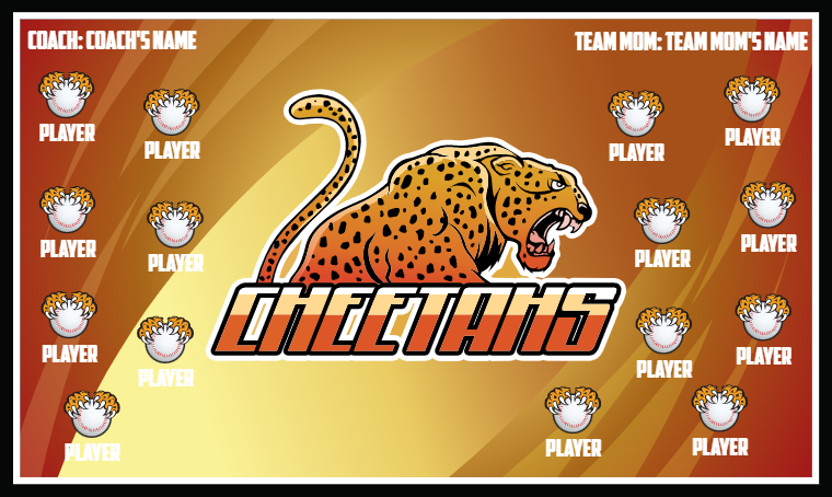 Cheetahs 2- Softball Banner