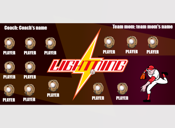 Lightning 2 - Softball - Pole Pocket Banner