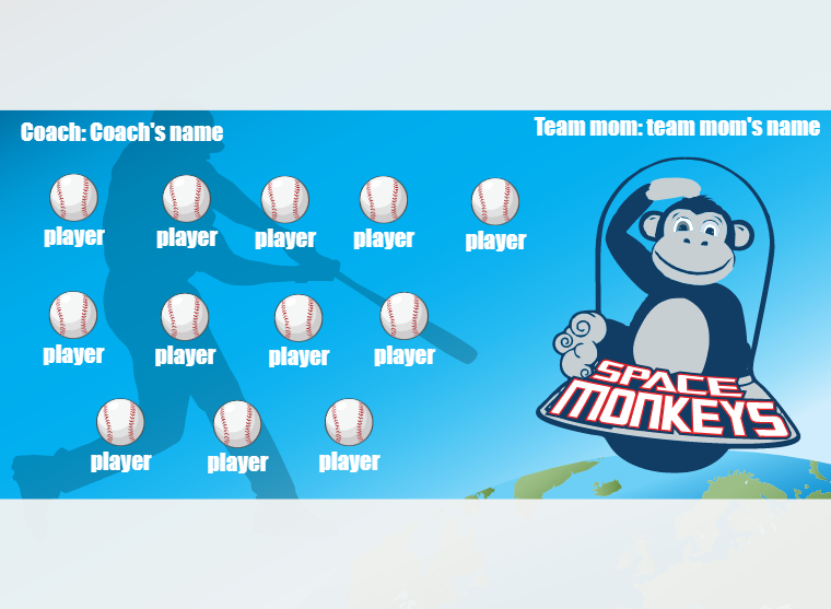 SpaceMonkey - Softball - Pole Pocket Banner