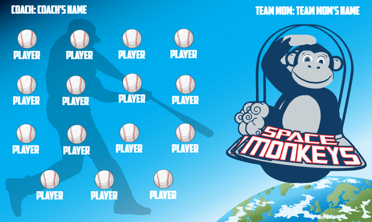 Space Monkeys - Softball Banner