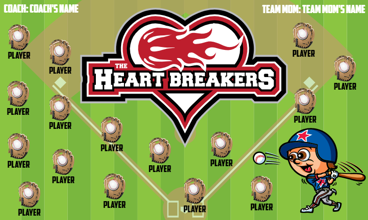 Heart Breakers - Softball Banner