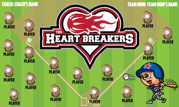 Heart Breakers - Softball Banner