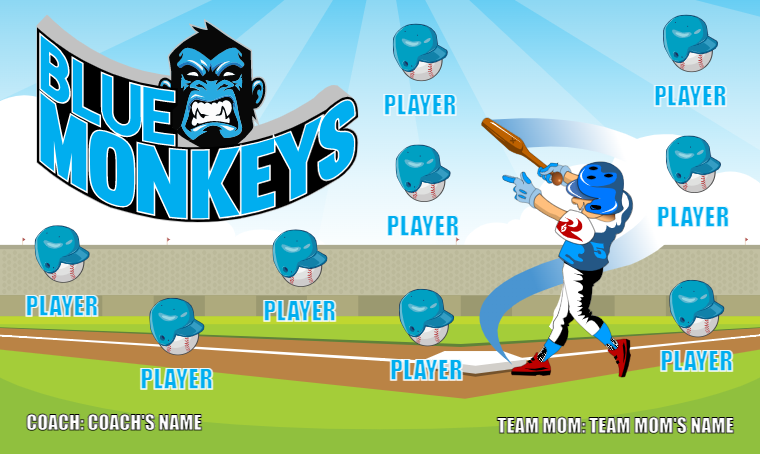 Blue Monkeys - Softball Banner