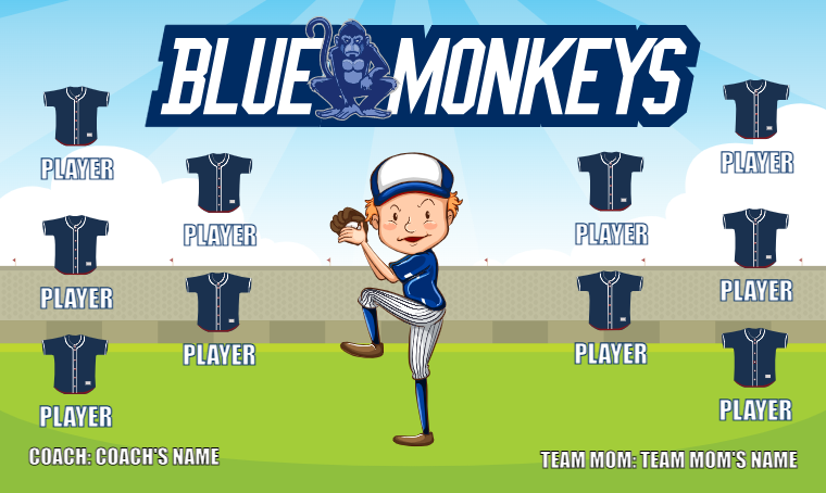 Blue Monkeys 2 - Softball Banner