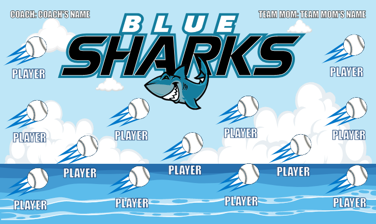 Blue Sharks - Softball Banner