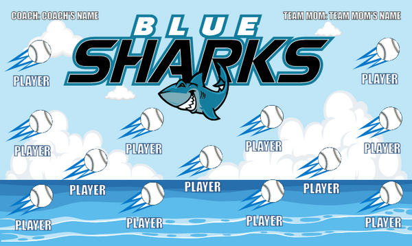 Blue Sharks - Softball Banner