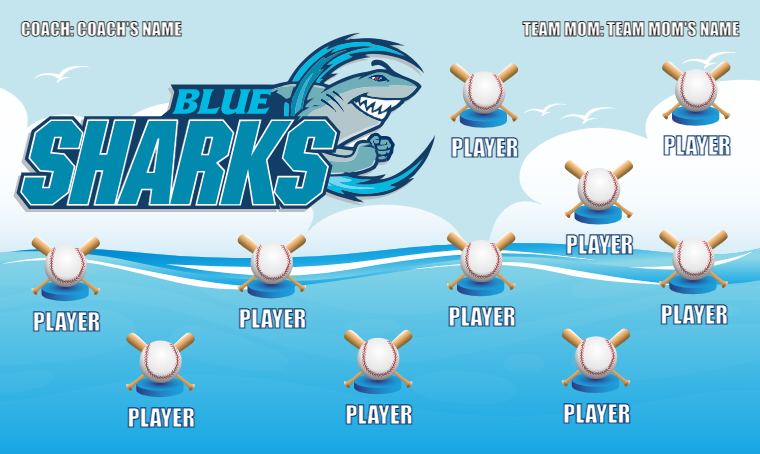 Blue Sharks 2 - Softball Banner