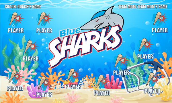 Blue Sharks 3 - Softball Banner