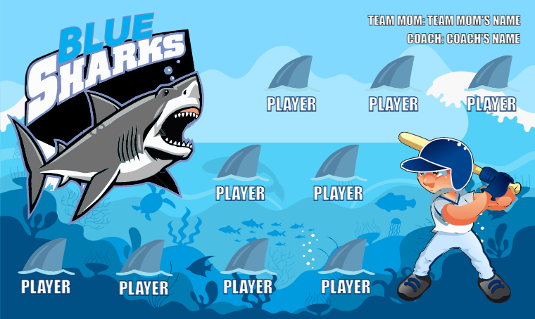 Blue Sharks 4 - Softball Banner