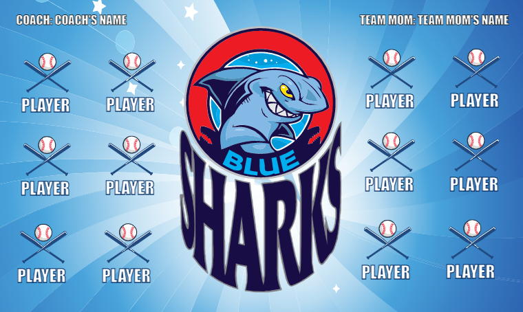 Blue Sharks 5 - Softball Banner