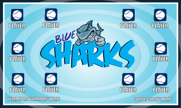 Blue Sharks 6 - Softball Banner