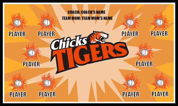 Chicks Tigers - Softball Banner