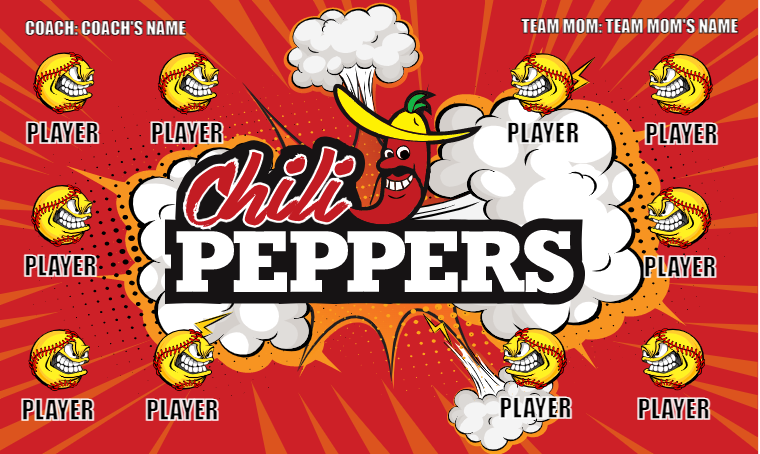 Chili Peppers 2 - Softball Banner