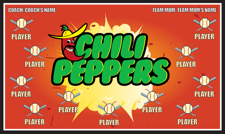 Chili Peppers 3 - Softball Banner