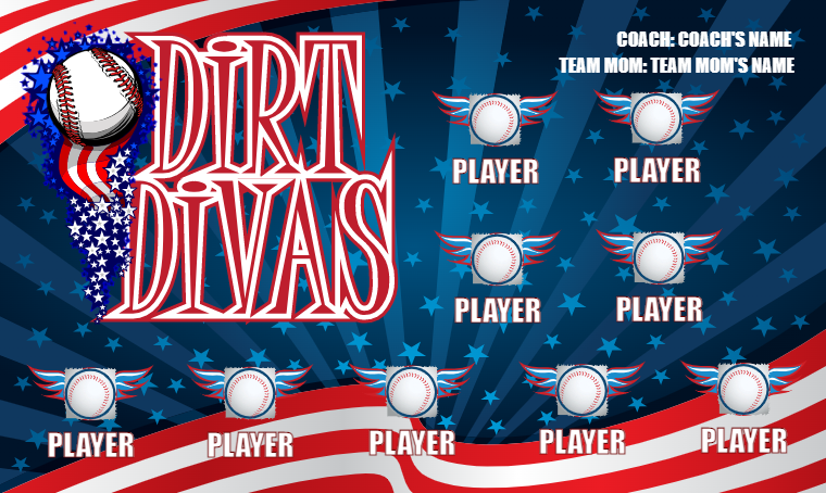 Dirt Divas - Softball Banner