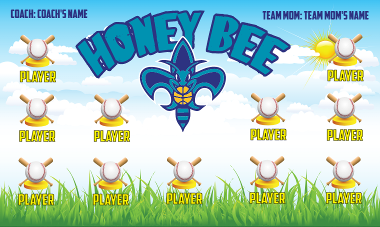 Honey Bee - Softball Banner