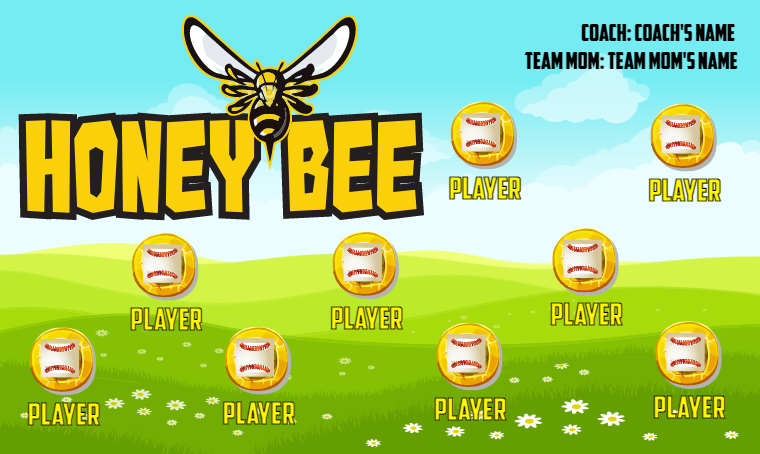 Honey Bee 3 - Softball Banner