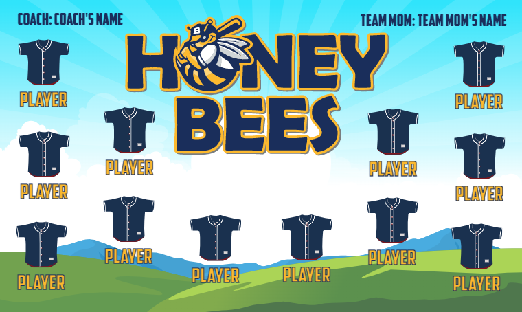 Honey Bee 4 - Softball Banner