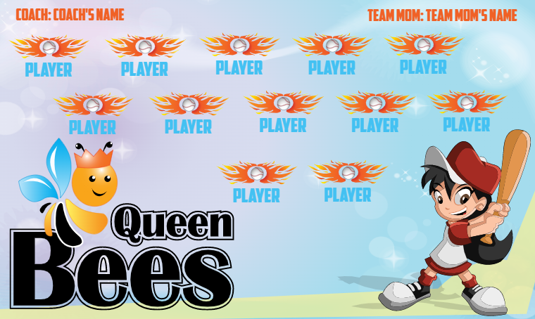 Queen Bees - Softball Banner