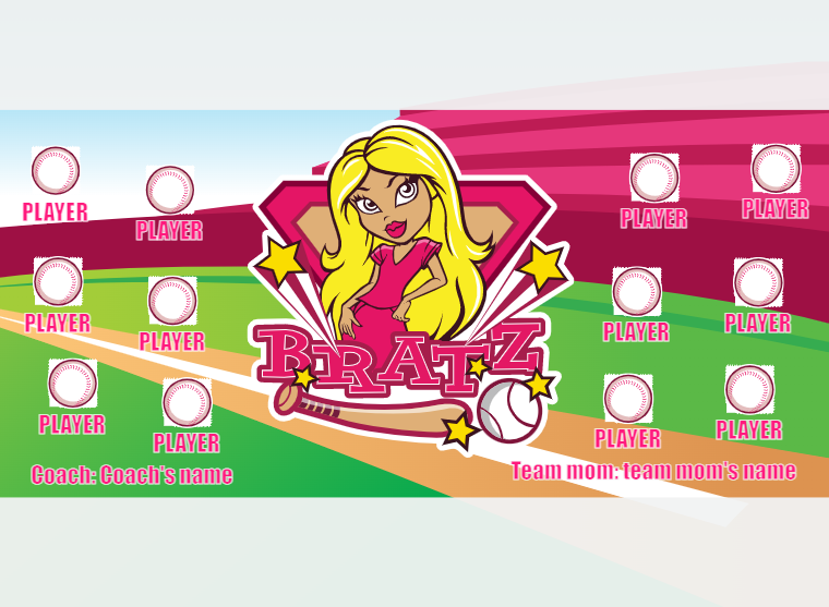 Bratz 2 - Softball - Pole Pocket Banner
