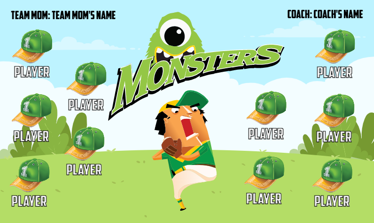 Monsters - Softball Banner