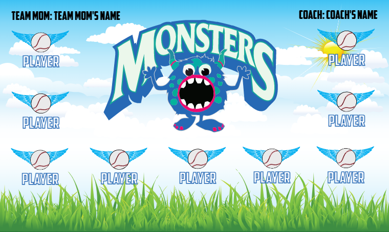 Monsters 2 - Softball Banner