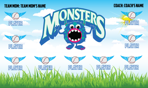 Monsters 2 - Softball Banner