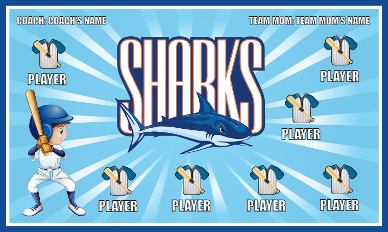 Sharks 5 - Softball Banner