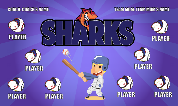 Sharks 4 - Softball Banner