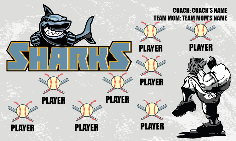 Sharks 3 - Softball Banner